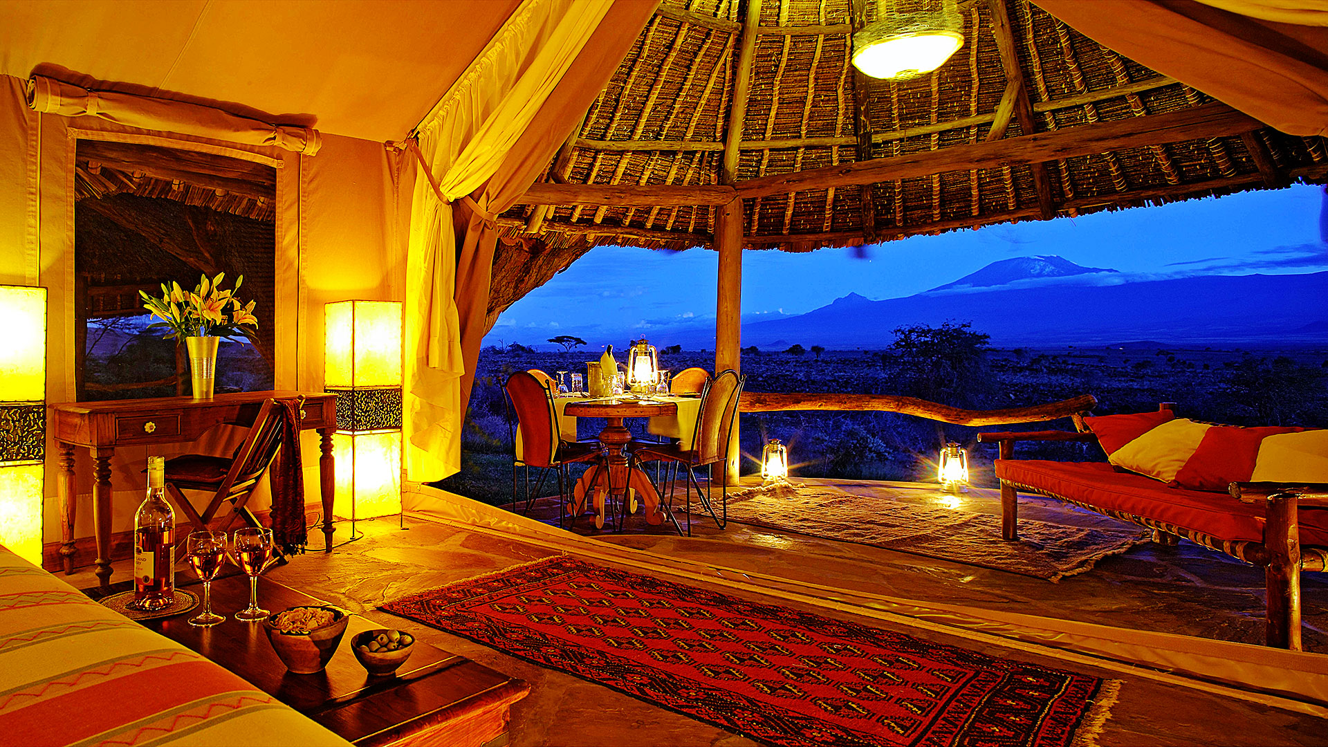 Tortilis Camp has a prime location for witnessing the majesty of Africa's highest mountain, Kilimanjaro